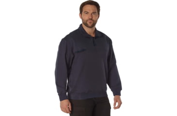Image of Rothco Firefighter / EMS Quarter Zip Job Shirt, Midnight Navy Blue, Small, 7750-MidnightNavyBlue-S