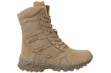Image of Rothco Forced Entry Desert Tan 8in Deployment Boots with Side Zipper, Tan, 13, Wide, 5357-Tan-13-Wide