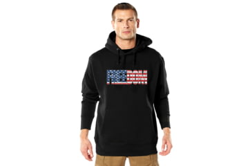 Image of Rothco Freedom US Flag Hoodie - Men's, Black, Small, 11880-S