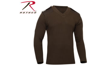 Image of Rothco G.I. Style Acrylic V-Neck Sweater, Brown, L, 6345-Brown-L
