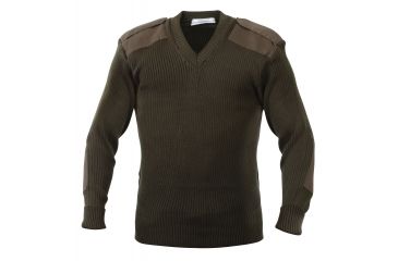 Image of Rothco G.I. Style Acrylic V-Neck Sweater, Olive Drab, Small, 6345-OliveDrab-S
