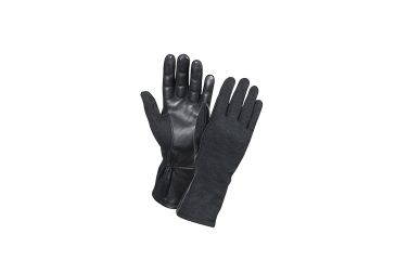 Image of Rothco G.I. Type Flame &amp; Heat Resistant Flight Gloves, Black, 9, 3457-Black-9