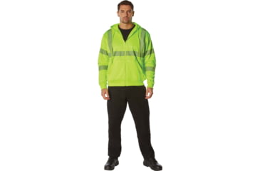 Image of Rothco Hi-Vis Performance Zipper Sweatshirt - Mens, Safety Green, Small, 20381-S
