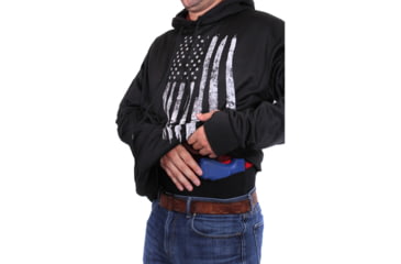 Image of Rothco U.S. Flag Concealed Carry Hoodie - Men's, Black, 4XL, 3169-Black-4XL