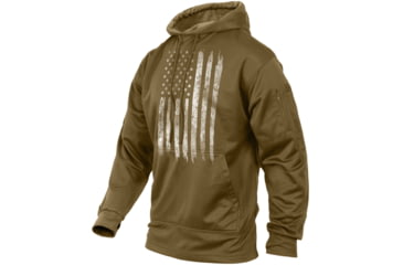 Image of Rothco U.S. Flag Concealed Carry Hoodie - Men's, Coyote Brown, Extra Large, 8081-CoyoteBrown-XL