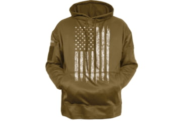 Image of Rothco U.S. Flag Concealed Carry Hoodie - Men's, Coyote Brown, Extra Large, 8081-CoyoteBrown-XL