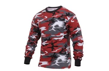 Image of Rothco Long Sleeve Colored Camo T-Shirt, Red Camo, M, 3173-RedCamo-M