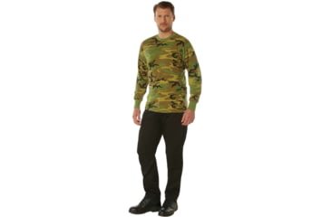 Image of Rothco Long Sleeve Vintage T-Shirt - Woodland Camo, Small, 3733-S