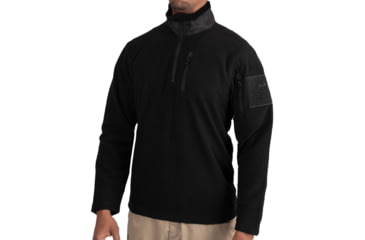 Image of Rothco Quarter Zip Fleece Pullover - Mens, Black, Small, 97340-Black-S
