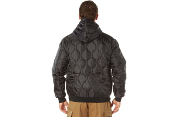 Image of Rothco Quilted Woobie Hooded Sweatshirt - Mens, Black, Small, 10490-Black-S