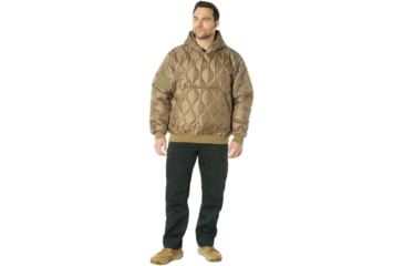 Image of Rothco Quilted Woobie Hooded Sweatshirt - Mens, Coyote Brown, Small, 10494-CoyoteBrown-S