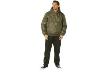 Image of Rothco Quilted Woobie Hooded Sweatshirt - Mens, Olive Drab, Small, 10498-OliveDrab-S