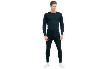 Image of Rothco Thermal Knit Underwear Top, Black, XL, 63632-Black-XL