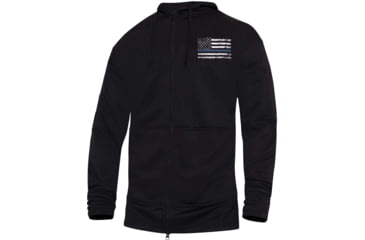 Image of Rothco Thin Blue Line Concealed Carry Zippered Hoodie - Mens, Black, Large, 56071-L