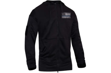 Image of Rothco Thin Blue Line Concealed Carry Zippered Hoodie - Mens, Black, Large, 56071-L