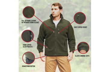 Image of Rothco Trailsman Sherpa Fleece Jacket, Olive Drab, S, 96625-OliveDrab-S