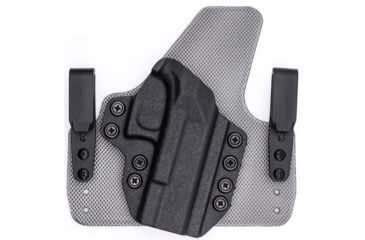 Image of Rounded Tuckable IWB KYDEX/Padded Wide Hybrid Holster, Canik TP9SF / TP9SF Elite / TP9SA, Left Hand, Black, CNK-TP9SA-BK-LH-WDFOAM