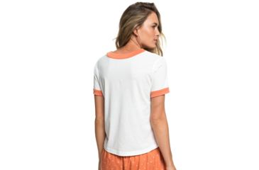 Image of Roxy Sand And Sun Rays B Ringer T-Shirt - Womens, Marshmallow, Small, ERJZT04578-WBT0-S