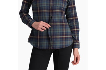 Image of Royal Robbins Lieback Flex Tunic Long Sleeve - Womens, Deep Blue Rush Creek Pld, Large, Y622020466L