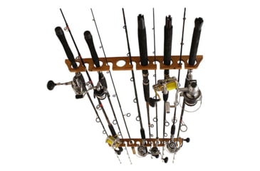 Image of Rush Creek Creations 11 Rod Fishing Holder, American Cherry, 27 x 3 x 1, 38-3026