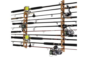 Image of Rush Creek Creations 11 Rod Fishing Holder, American Cherry, 27 x 3 x 1, 38-3026