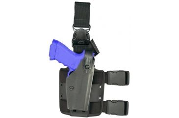 Image of Safariland 6005 SLS Tactical Holster w/ Quick Release Leg Harness - Tactical Black, Right Hand 6005-5340-121