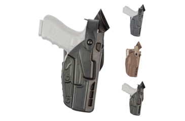 Image of Safariland 7360 7TS ALS/SLS Mid-Ride, Level III Retention Duty Holster, Black, Black Basketweave, Flat Dark Earth, Plain Black
