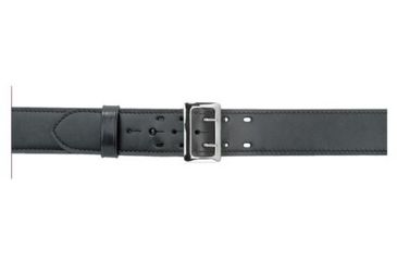 Image of Safariland 875 Stitched Edge Belt, 2.25in Wide, Hi-Gloss Black, Chrome Buckle, Waist 42 in