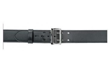 Image of Safariland 875 Stitched Edge Belt, 2.25in Wide, Hi-Gloss Black, Chrome Buckle, Waist 64 in