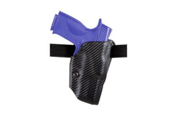 Image of Safariland ALS Belt Holster, Right Hand, STX Plain Black 1.5in. Belt Slots w/Cut Outs for 1.75in., 2in. and 2.25in. Belt Slops with 1in. Drop 6377-7742-411-DM