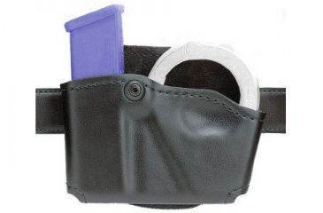 Image of Safariland 573 Concealment Magazine Holder, Paddle, Single w/Cuff Pouch - STX Plain Black, 573-383-412