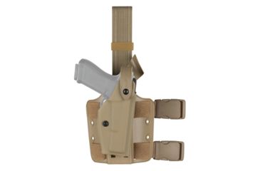 Image of Safariland 6004 SLS Tactical Holster w/Dbl Leg Straps Kimber w/Light Rail w/X 200 STX Flat Dark Earth Left Hand 6004-5340-552