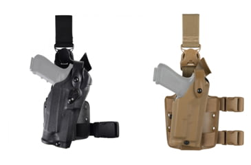 Image of Safariland Model 6305 ALS/SLS Tactical Quick-Release Leg Strap Holster, Black, Coyote Brown