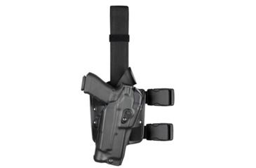 Image of Safariland Model 6354RDS ALS Drop Leg Holster, Smith &amp; Wesson M&amp;P 9/40, Surefire X300U, Right, Tactical, Black, 6354RDS-2192-131