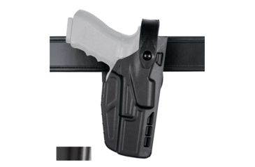 Image of Safariland Model 7280 7TS SLS Mid-Ride Level-II Duty Holster, Glock 20/21 w/ITI M3 Light, Left Hand, STX Hi-Gloss Black, 7280-3832-492