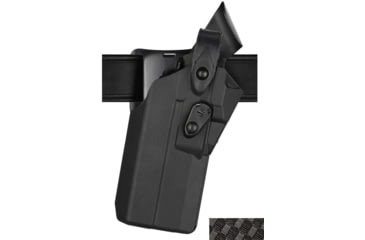 Image of Safariland 7360RDS 7TS ALS/SLS Mid-Ride OWB Belt Duty Holster, Sig Sauer P320 w/ Light, Left Hand, Basket Weave, Black, 1329373