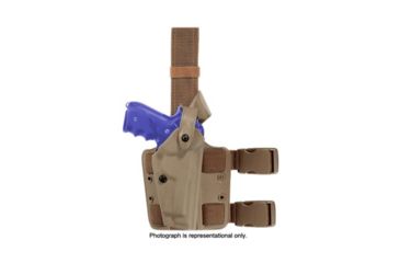 Image of Safariland SLS Military Tactical Holster, Right Hand, STX FDE Brown DFA on Single Leg Strap w/MLS 6034-7312-551-MS15-MS26