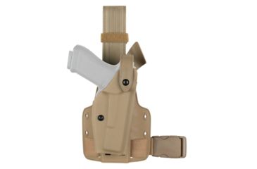 Image of Safariland SLS Tactical Holster Right Hand STX FDE Brown Leg Shroud Single Strap 6004-51921-551-SP10