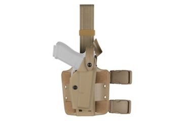 Image of Safariland 6004 SLS Tactical Holster w/Dbl Leg Straps, Sig Sauer P229R DAK Bobbed Hammer w/Light Rails ITI M3/M6, M3 LED 3.9in., STX Flat Dark Earth, Right Hand, 6004-17421-551