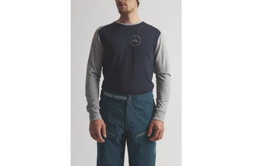 Image of SCOTT Defined Merino L/SL Shirt - Mens, Dark Blue/Light Grey Melange, Large, 2777727037008