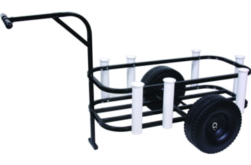 Image of Sea Striker Surf/Pier/Beach Cart, Wide Surface Plastic Wheels 7 PVC Rod Holders, Holds up to 54 qt Cooler, BRSC