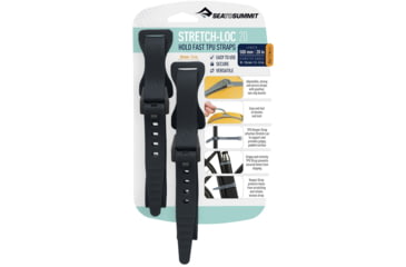 Image of Sea to Summit Stretch-Loc TPU Straps 20, 2 Pack, Black, 500x20mm, 853-19