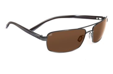 Image of Serengeti Volterra Sunglasses - Shiny Silver/Black Ivory Frame, 555nm Lenses 7596