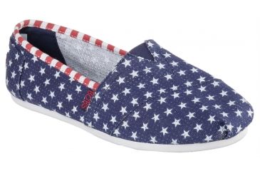 Image of Skechers Bobs Plush Summer Sunset Casual Shoe - Women's-Navy/White-Medium-5