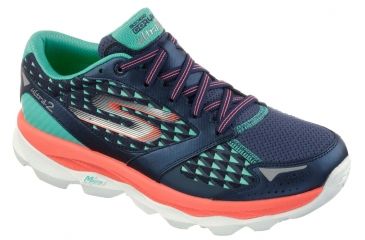 Image of Skechers GOrun Ultra 2 Trail Running Shoe - Women's-Navy/Aqua-Medium-5 US
