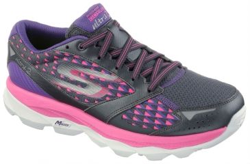 Image of Skechers GOrun Ultra 2 Trail Running Shoe - Womens-Charcoal/Hot Pink-Medium-9.5 US
