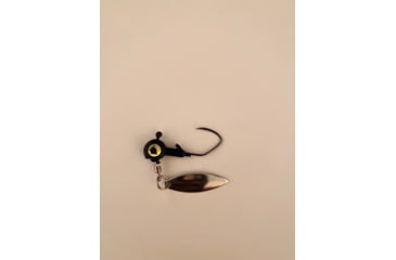 Image of Slaters Jigs Slaters KillRSpin Jig Heads w/Willow Leaf Blade-Underspin Black Number 2 Hk. 1/8 oz. 5 Jig Heads/Pack, KSH182-5-BK