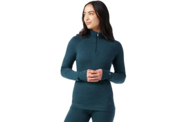 Image of Smartwool Classic Thermal Merino Base Layer 1/4 Zip - Womens, Twilight Blue Heather, Extra Small, SW002828G7510XS000