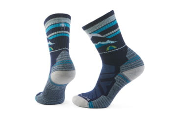 Image of Smartwool Hike Light Cushion Mountain Moon Crew Socks - Womens, Deep Navy, Medium, SW002272092100M000