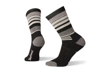 Image of Smartwool Hike Medium Striped Crew Socks - Womens, Black, Small, SW001018001-S